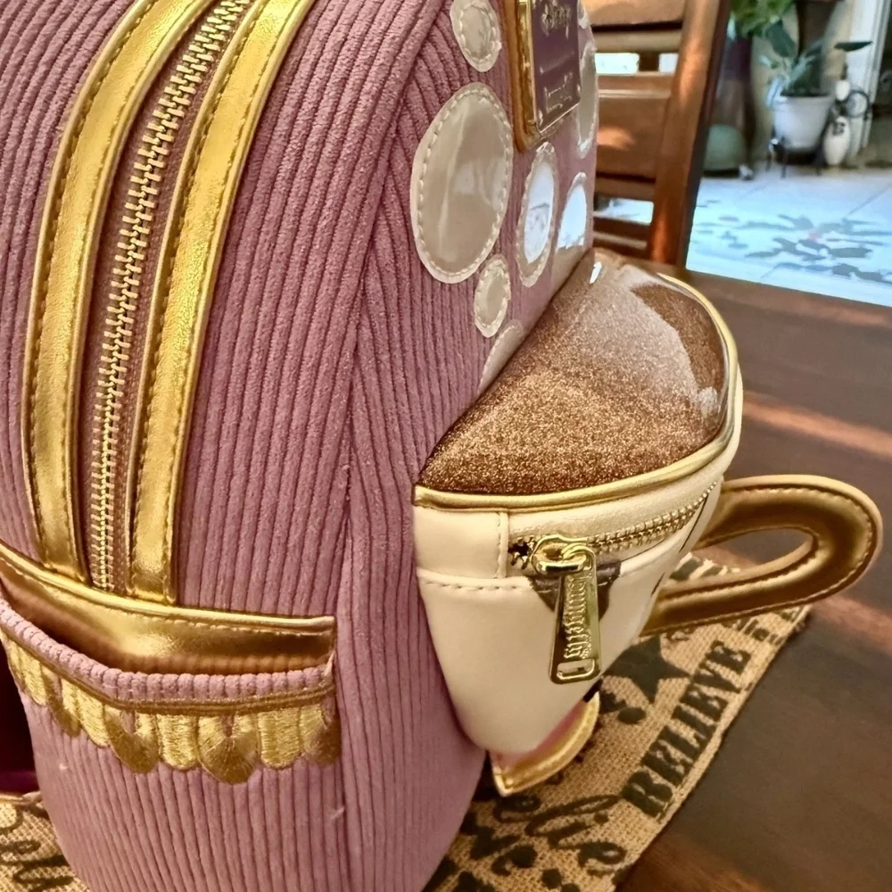 Disney Beauty & the Beast Chip Corduroy LOUNGEFLY Mini Backpack